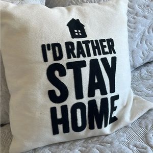 I’d rather stay home throw pillow